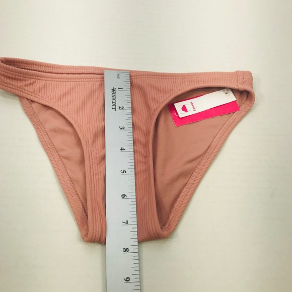 Xhilaration Women's Size XS 00 Ribbed Cheeky Bikini Swim Bottom Mauve New - Picture 7 of 9